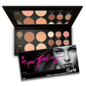 Paleta "In Your Face" Rude Cosmetics ✨ - Kit Multifuncional de Cejas, Contorno y Sombras para Ojos y Rostro.